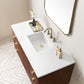 Amberly 48" Single Vanity, Mid-Century Walnut w/ 3 CM White Zeus Top