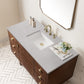 Amberly 48" Single Vanity, Mid-Century Walnut w/ 3 CM Eternal Serena Top