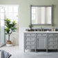 Brittany 60" Single Vanity, Urban Gray w/ 3 CM Ethereal Noctis Quartz Top