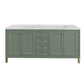 Chicago 72" Double Vanity, Smokey Celadon w/ 3 CM Arctic Fall Top