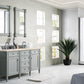 Brittany 60" Double Vanity, Urban Gray w/ 3 CM Eternal Marfil Quartz Top