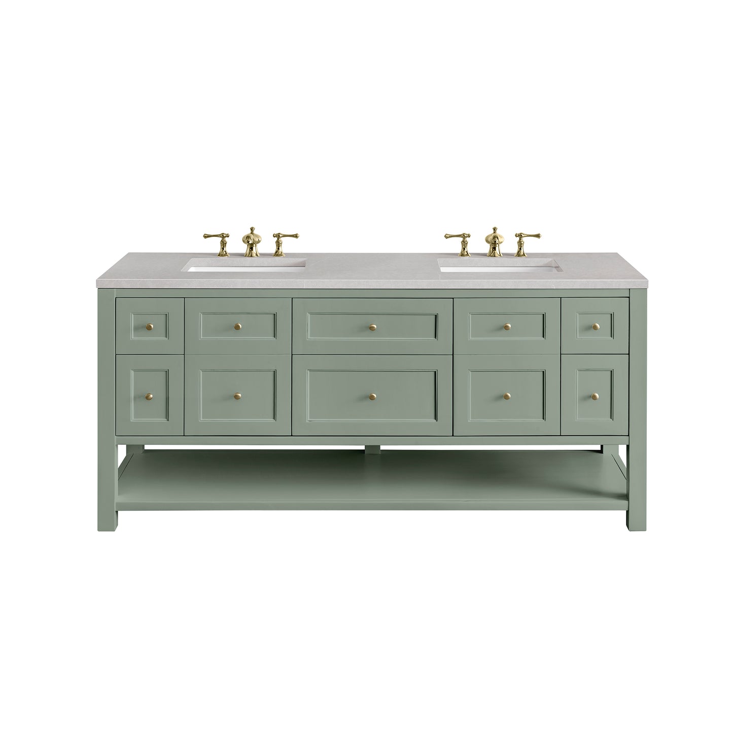 Breckenridge 72" Double Vanity, Smokey Celadon w/ 3 CM Eternal Serena Top