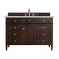 Brittany 48" Single Vanity, Burnished Mahogany w/ 3 CM Eternal Serena Quartz Top