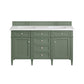 Brittany 60" Double Vanity, Smokey Celadon w/ 3 CM White Zeus Top