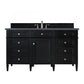 Brittany 60" Single Vanity, Black Onyx, w/ 3 CM Charcoal Soapstone Quartz Top