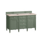 Brittany 60" Double Vanity, Smokey Celadon w/ 3 CM Eternal Marfil Top