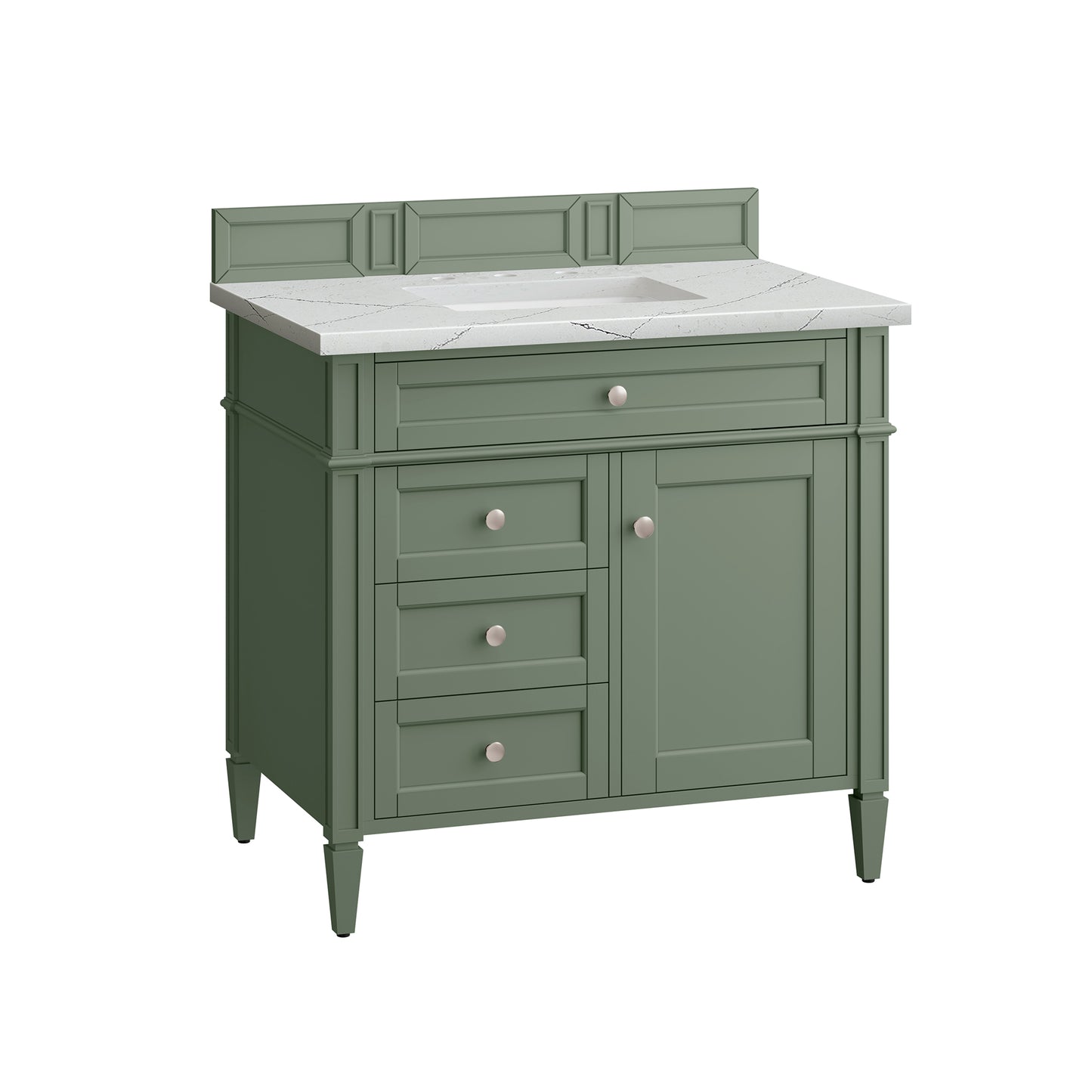 Brittany 36" Single Vanity, Smokey Celadon w/ 3 CM Ethereal Noctis Top