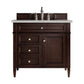 Brittany 36" Single Vanity, Burnished Mahogany w/ 3 CM Eternal Serena Quartz Top