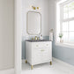 Chicago 30" Single Vanity, Glossy White w/ 3 CM Grey Expo Top