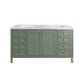 Chicago 60" Double Vanity, Smokey Celadon w/ 3 CM Arctic Fall Top