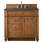 Bristol 36" Single Vanity, Saddle Brown w/ 3 CM Charcoal Soapstone Quartz Top