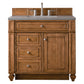 Bristol 36" Single Vanity, Saddle Brown w/ 3 CM Grey Expo Quartz Top