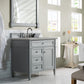 Brittany 36" Single Vanity, Urban Gray w/ 3 CM Eternal Serena Quartz Top