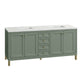 Chicago 72" Double Vanity, Smokey Celadon w/ 3 CM Ethereal Noctis Top