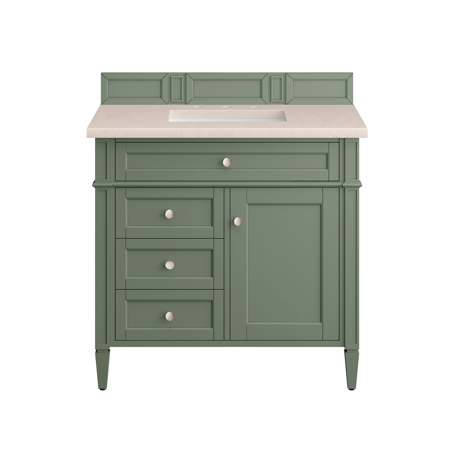 Brittany 36" Single Vanity, Smokey Celadon w/ 3 CM Eternal Marfil Top