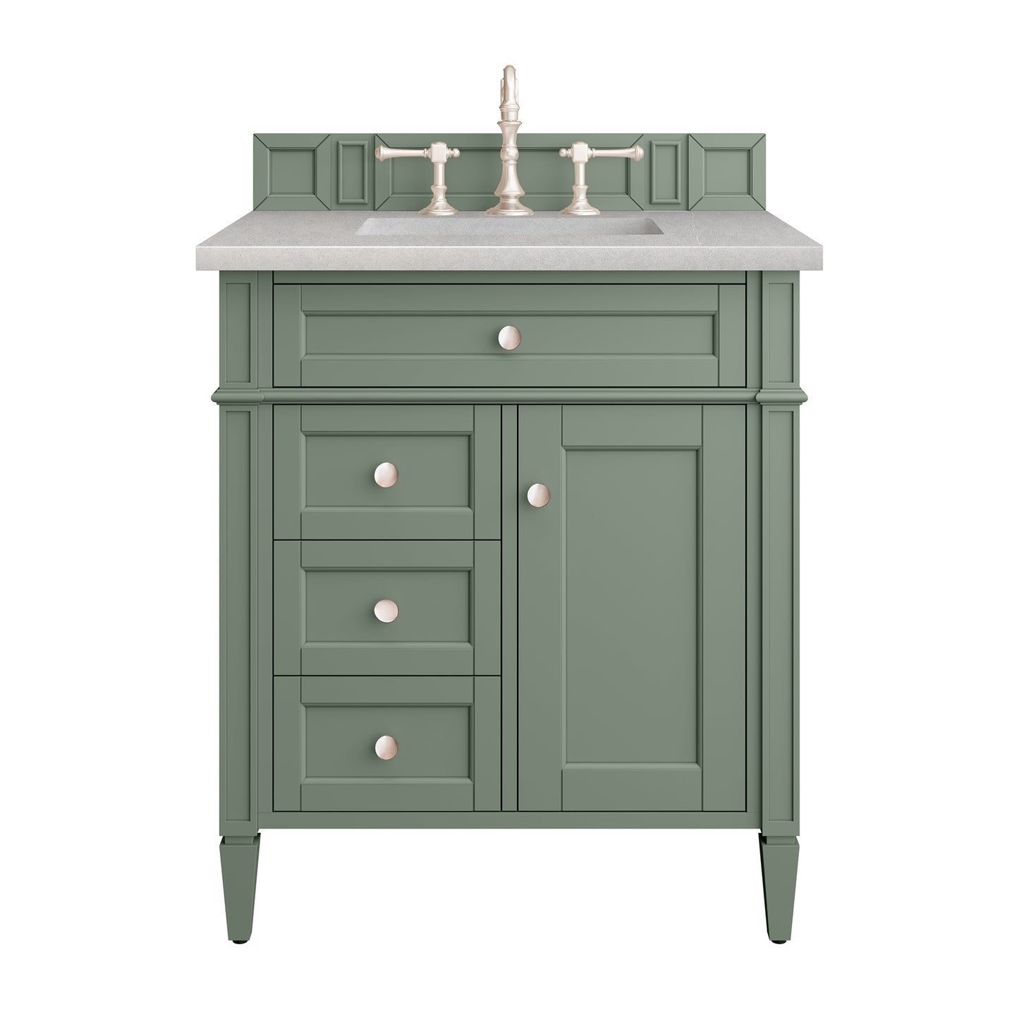 Brittany 30" Single Vanity, Smokey Celadon w/ 3 CM Eternal Serena Top