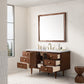 Amberly 60" Single Vanity, Mid-Century Walnut w/ 3 CM White Zeus Top