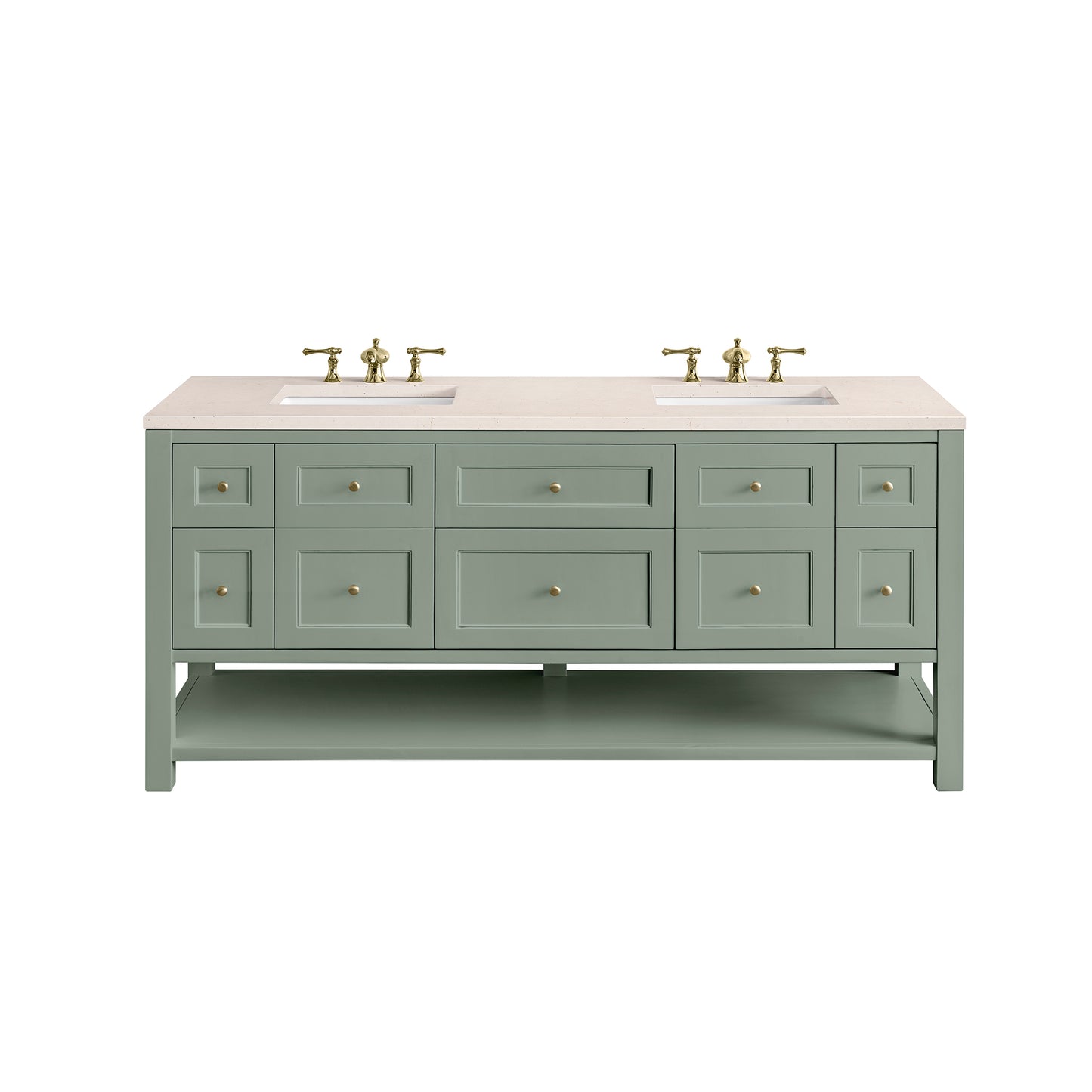 Breckenridge 72" Double Vanity, Smokey Celadon w/ 3 CM Eternal Marfil Top