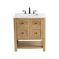 Breckenridge 30" Single Vanity, Light Natural Oak w/ 3 CM Arctic Fall Top