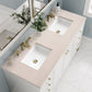 Chicago 60" Double Vanity, Glossy White w/ 3 CM Eternal Marfil Top