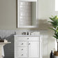 Bristol 36" Single Vanity, Bright White w/ 3 CM Carrara Marble Top