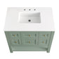 Breckenridge 36" Single Vanity, Smokey Celadon w/ 3 CM White Zeus Top