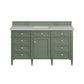 Brittany 60" Single Vanity, Smokey Celadon w/ 3 CM Eternal Serena Top