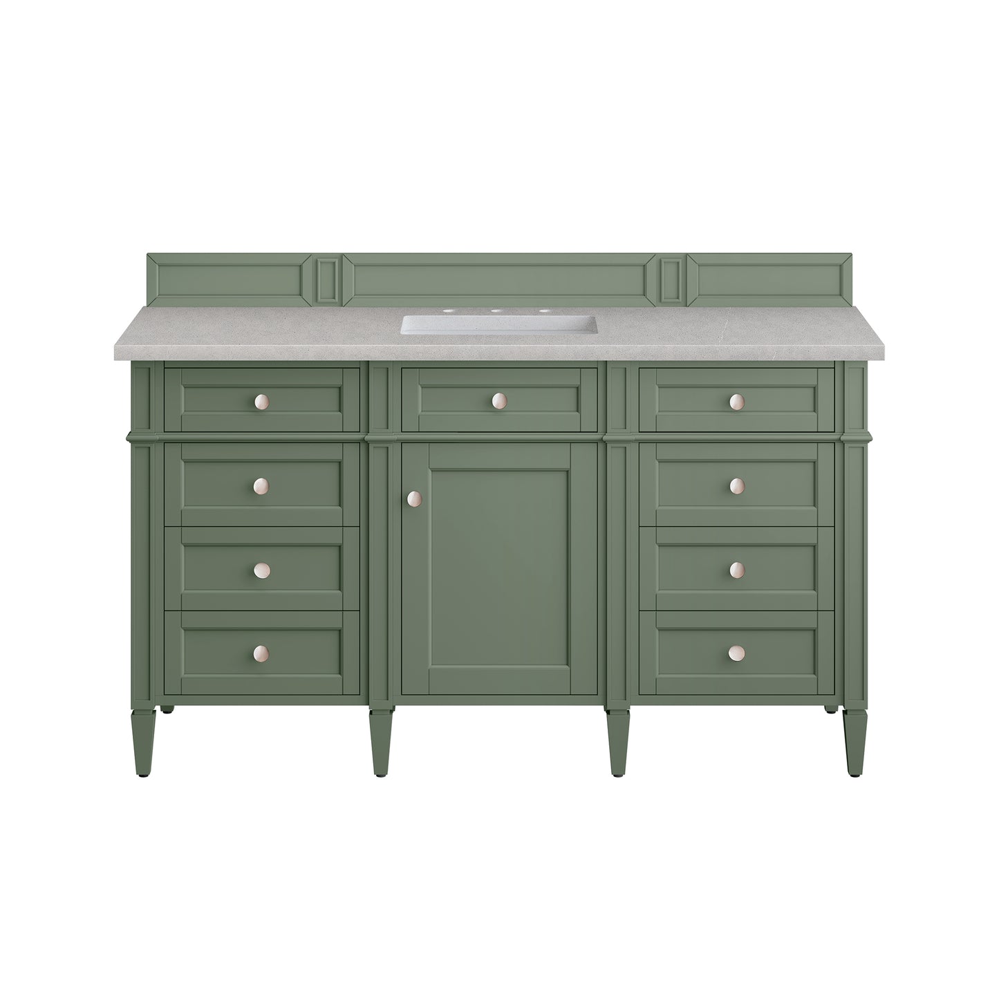 Brittany 60" Single Vanity, Smokey Celadon w/ 3 CM Eternal Serena Top