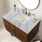 Amberly 36" Single Vanity, Mid-Century Walnut w/ 3 CM Carrara Marble Top