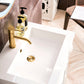 Alicante 24" Single Vanity, Glossy White, Radiant Gold w/ White Glossy Composite Stone Top