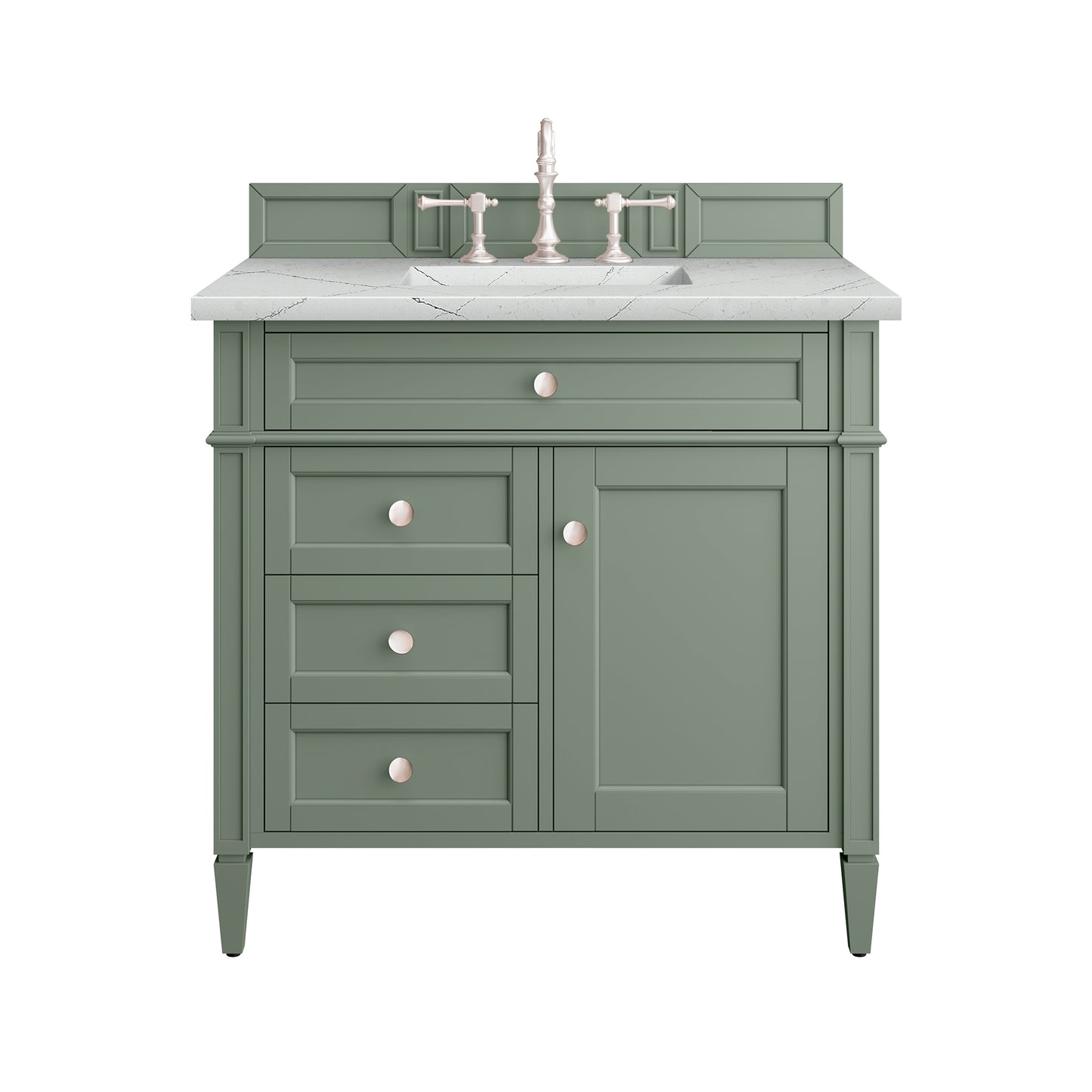 Brittany 36" Single Vanity, Smokey Celadon w/ 3 CM Ethereal Noctis Top