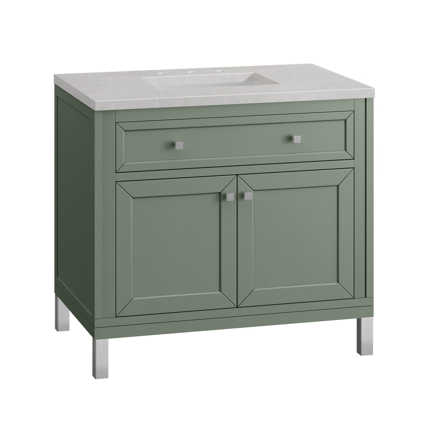 Chicago 36" Single Vanity, Smokey Celadon w/ 3 CM Eternal Serena Top