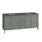 Chicago 72" Double Vanity, Smokey Celadon w/ 3 CM Charcoal Soapstone Top