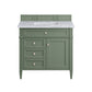 Brittany 36" Single Vanity, Smokey Celadon w/ 3 CM Carrara Marble Top