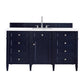 Brittany 60" Single Vanity, Victory Blue w/ 3 CM Arctic Fall Solid Surface Top