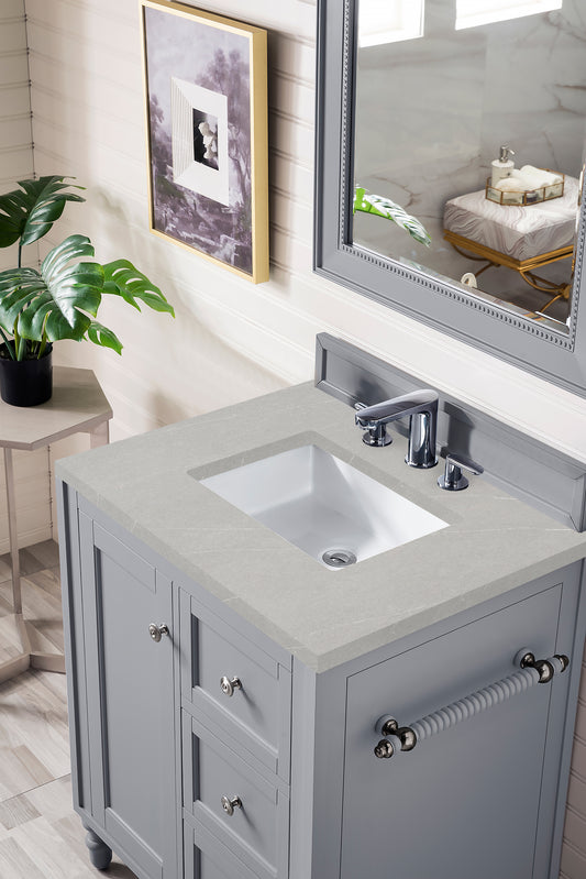 Copper Cove Encore 30" Single Vanity, Silver Gray w/ 3 CM Eternal Serena Quartz Top