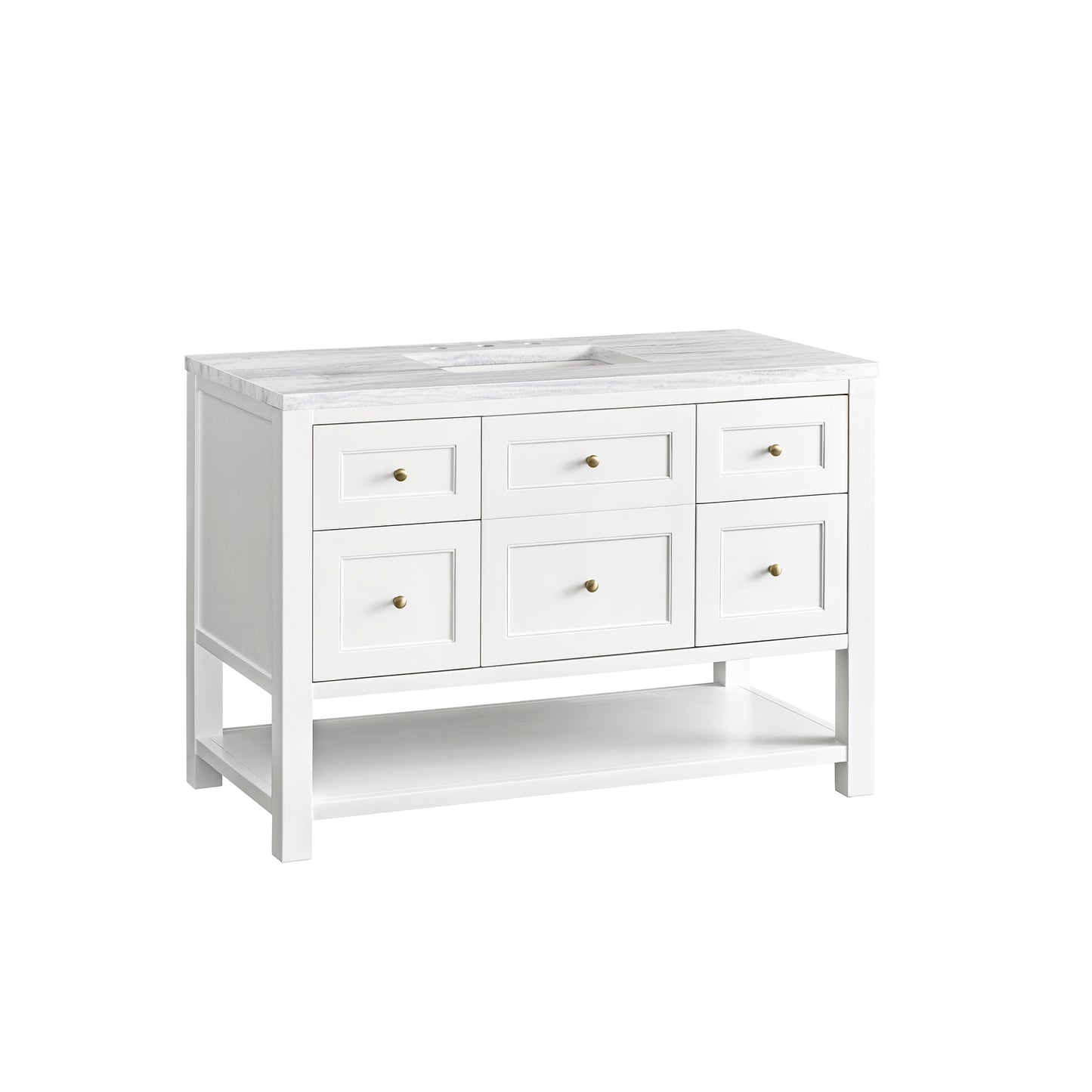 Breckenridge 48" Single Vanity, Bright White w/ 3 CM Arctic Fall Top