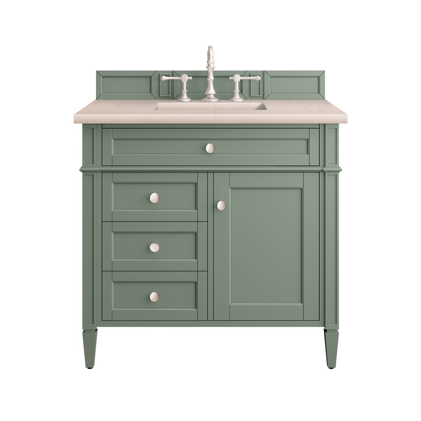 Brittany 36" Single Vanity, Smokey Celadon w/ 3 CM Eternal Marfil Top