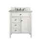 Brittany 30" Single Vanity, Bright White, w/ 3 CM Eternal Serena Quartz Top