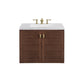 Amberly 30" Single Vanity, Mid-Century Walnut w/ 3 CM Arctic Fall Top