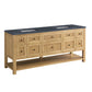 Breckenridge 72" Double Vanity, Light Natural Oak w/ 3 CM Charcoal Soapstone Top