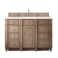 Bristol 60" Single Vanity, Whitewashed Walnut w/ 3 CM Eternal Marfil Quartz Top