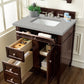 Brittany 30" Single Vanity, Burnished Mahogany, w/ 3 CM Eternal Serena Quartz Top