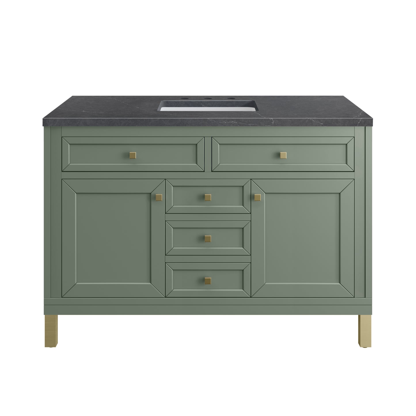 Chicago 48" Single Vanity, Smokey Celadon w/ 3 CM Charcoal Soapstone Top