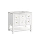 Breckenridge 36" Single Vanity, Bright White w/ 3 CM Eternal Jasmine Pearl Top