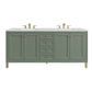 Chicago 72" Double Vanity, Smokey Celadon w/ 3 CM Ethereal Noctis Top