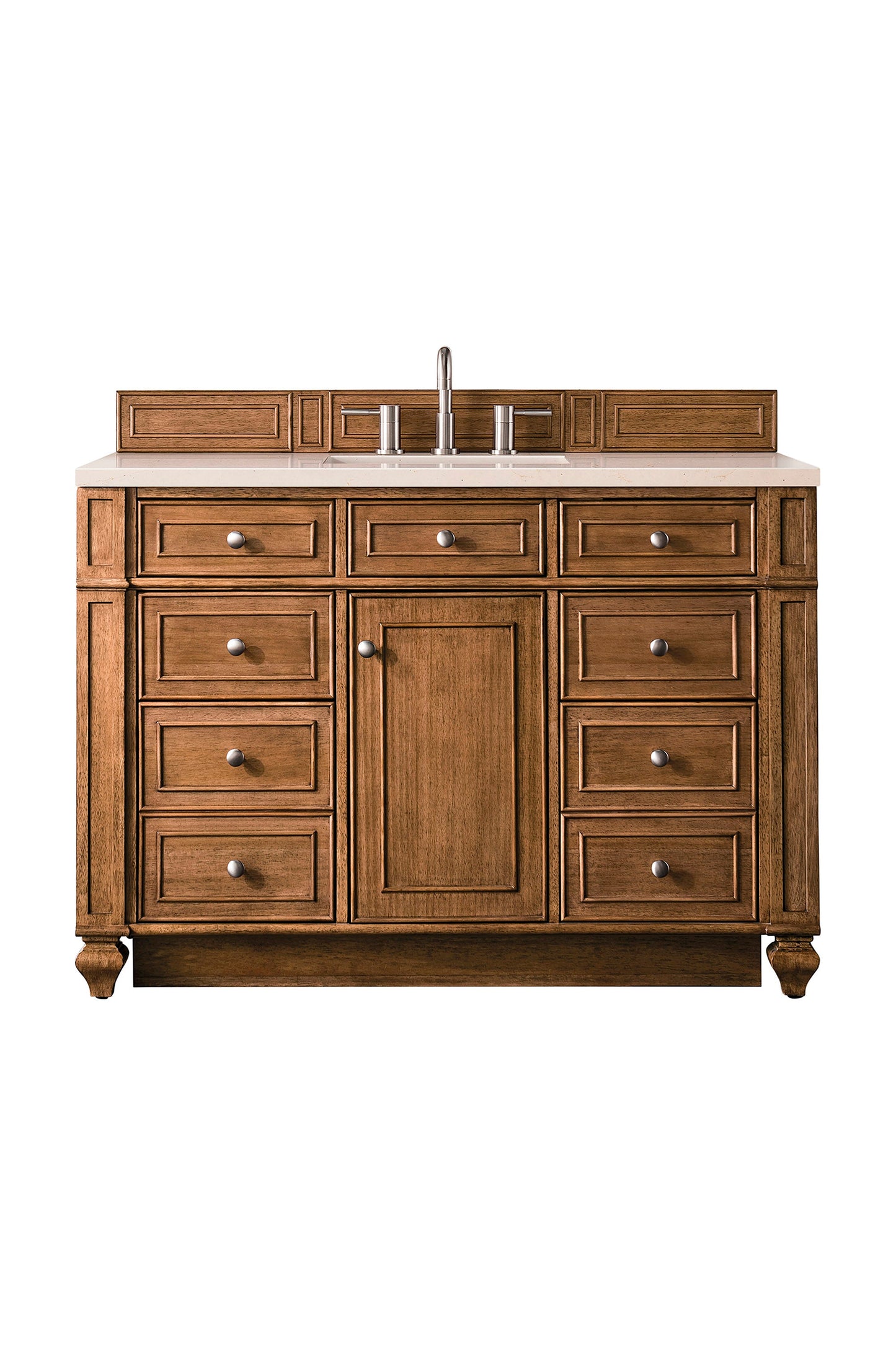 Bristol 48" Single Vanity, Saddle Brown w/ 3 CM Eternal Marfil Quartz Top