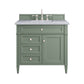 Brittany 36" Single Vanity, Smokey Celadon w/ 3 CM Carrara Marble Top