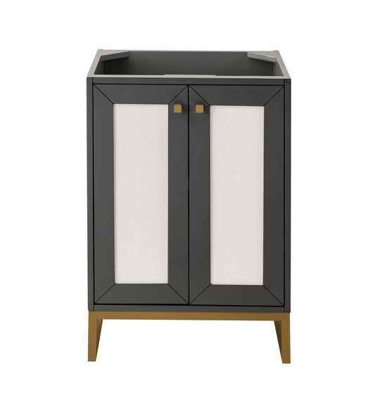 Chianti 24" Single Vanity Cabinet, Mineral Gray, Radiant Gold