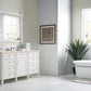 Brittany 60" Single Vanity, Bright White w/ 3 CM Eternal Marfil Quartz Top